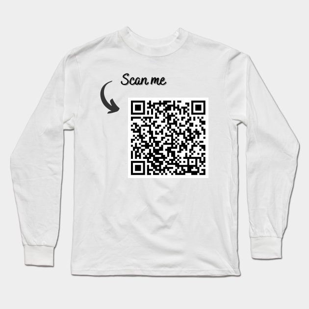 QR Code Design (Scan for Message) Long Sleeve T-Shirt by Primar